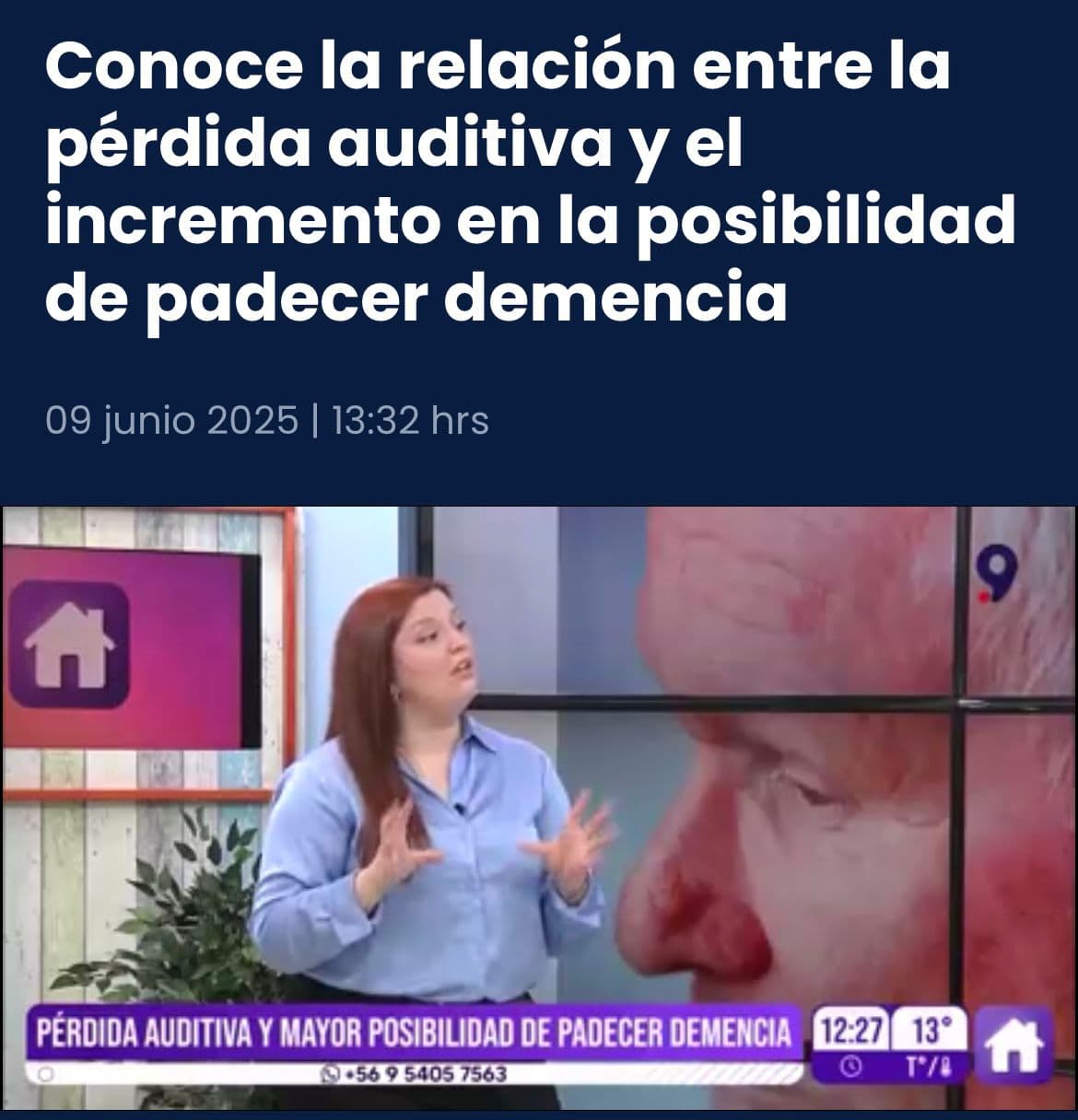 Imagen de cobertura mediática: Conoce la relación entre la pérdida auditiva y el incremento en la posibilidad de padecer demencia